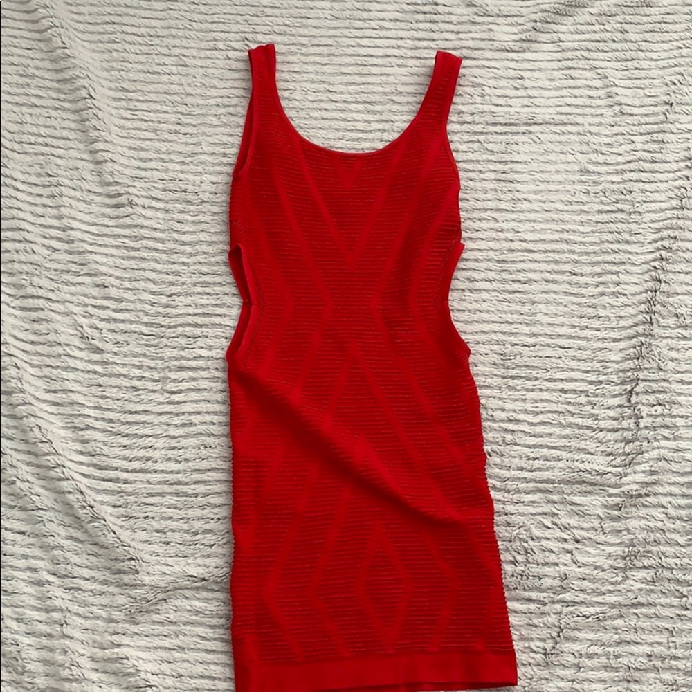 Form fitting little red dress